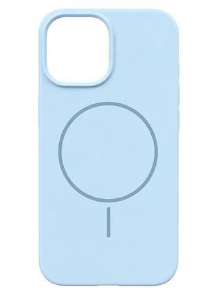 Силиконовый чехол silicone case с magsafe для apple iphone 15 pro max защитный turquoise.
