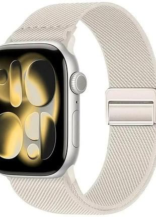 Ремінець striped magnetic buckle strap для apple watch series 3 38 mm 4 40 mm 7 41 mm з м'якого матеріалу starlight