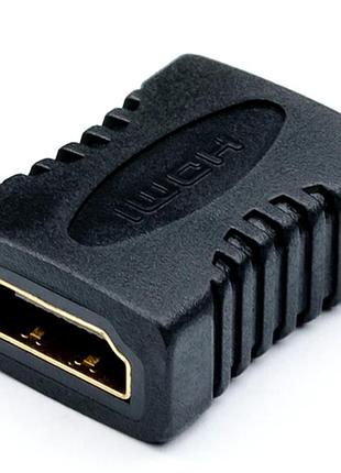 Перехідник hdmi жіночий чорний для з'єднання кабелів f-f adapter