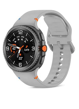 Ремінець silicone для samsung watch 8 металевий з міцним дизайном сірий
