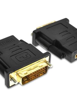 Адаптер dvi 24 1 male hdmi female чорний для під'єднання комп'ютера до дисплея