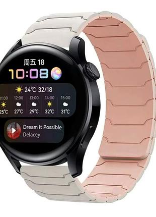 Ремешок armor magnetic band универсальный 22 mm для смарт-часов силиконовый с магнитным замком star light&pink sand