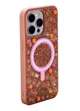 Чехол накладка bling world bobi case с magsafe для iphone 17 pro max полиуретановый защитный оранжевый