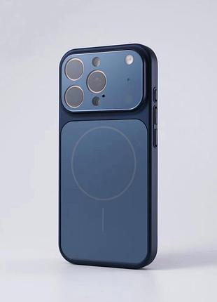 Чехол накладка ag glass case с magsafe для iphone 17 pro полиуретановый защитный с эффектом стекла blue