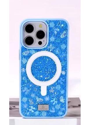 Чохол накладка bling world bobi case з magsafe для iphone 17 pro поліуретановий захист камери sierra blue