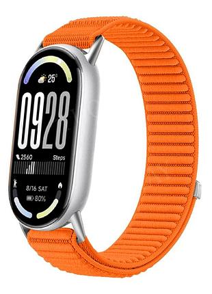 Ремінець nylon loop для xiaomi mi band 8 9 10 оранжевий з міцного нейлону для спорту