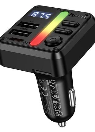 Fm трансмиттер mp3 автомобильное зарядное устройство 30 вт bluetooth 5.4 usb-c usb-a hoco e89