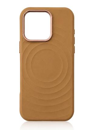 Чохол силіконовий wave case з magsafe для apple iphone 16 pro захисний з м'яким внутрішнім оздобленням sand