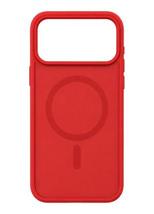 Чехол силиконовый smoky case с magsafe для iphone 17 pro защита камеры вишневый красный