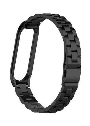 Ремінець bead design металевий для xiaomi mi band 7 чорний стильний для активного використання black