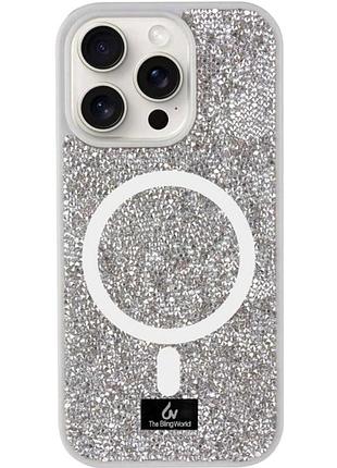 Чохол накладка bling world rock case з magsafe для iphone 17 поліуретановий сріблястий із захистом камери silver
