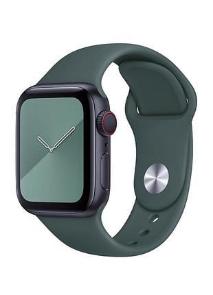 Ремінець sport band для apple watch series 3 38 mm 4 40 mm 7 41 mm резиновый для занятий спортом gray green