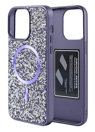 Чехол накладка swarovski case с magsafe для apple iphone 16 pro max пластиковый защитный пурпурный