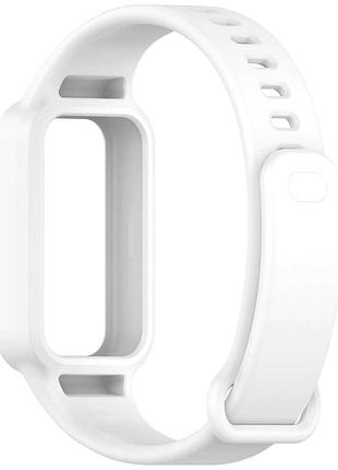Ремешок silicone sport band для xiaomi mi band 9 active белый с комфортным дизайном для спорта