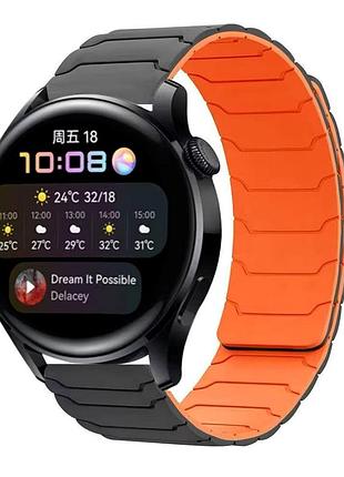 Ремінець armor magnetic band універсальний силіконовий для смарт годинників grey&orange