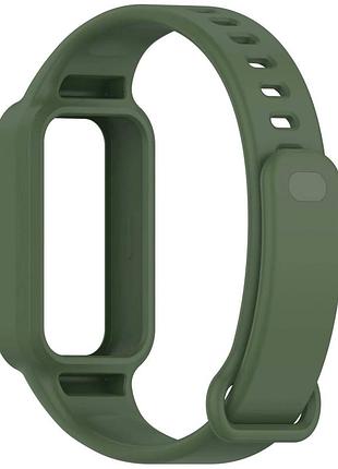 Ремешок silicone sport band для xiaomi mi band 9 active силиконовый с максимальным комфортом темно-зеленый