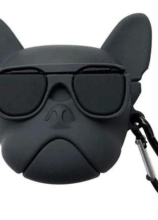 Чехол для airpods pro emoji series защитный с уникальным дизайном черная собака