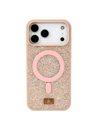 Чехол накладка bling world rock case с magsafe для iphone 17 pro полиуретан защита камеры розовое золото