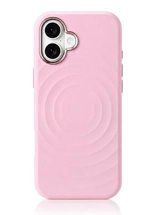 Чохол силіконовий wave case з magsafe для apple iphone 17 захисний рожевий