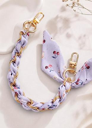 Шнурок на руку light purple из шелка для украшения телефонов