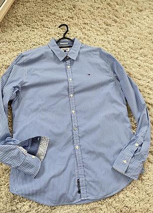 Чоловіча котонова сорочка в смужку від tommy hilfiger,p.xl-xxl