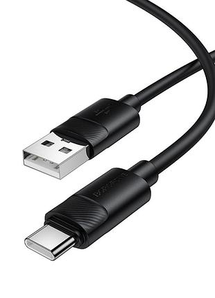 Кабель usb c 3a 1м для зарядки и передачи данных черный borofone bx123