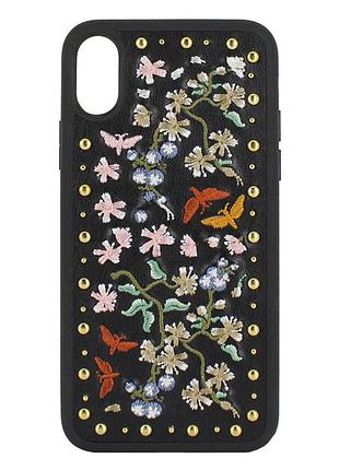 Чохол накладка pu-шкіра luna aristo lilith для iphone x xs з захистом камери та оригінальним дизайном babysbreath white