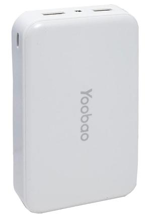 Портативный power bank 10000 мач 5в с usbx2 и фонариком yoobao m5 белый