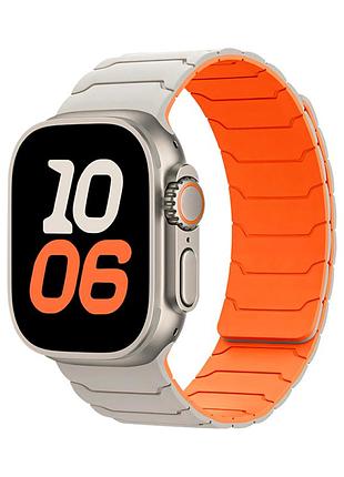 Ремешок hoco wa39 pu кожа для apple watch series 3 42 mm 4 44 mm 7 45 mm 8 49 mm starlight orange
