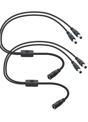 Кабель питания dc 1 female to 2 male 5.5mmx2.1mm длина 1м цвет черный