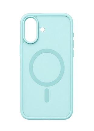 Силиконовый чехол smoky case с magsafe для iphone 17 защита камеры pale cyan