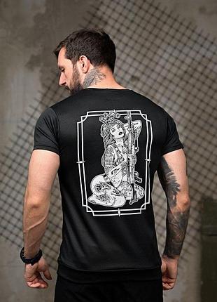 Тактическая потоотводящая футболка girl 7.62 black пп7816
