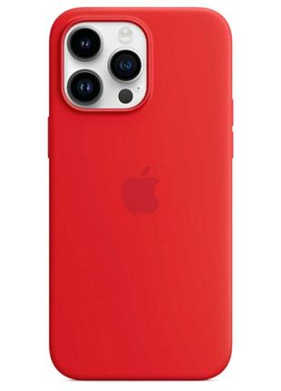 Силиконовый чехол с magsafe для apple iphone 14 pro max защита камеры красный