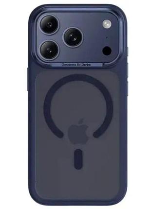 Чохол benks mist magnetic для iphone 17 pro карбоновий із захистом камери blue
