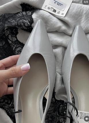 Шкіряні лодочки туфлі босоніжки zara зара