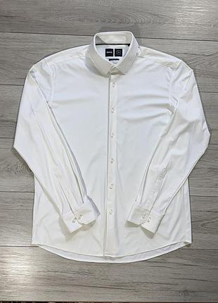 Біла преміальна сорочка босс boss (hugo boss) regular fit shirt, факт xl, оригінал
