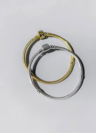 Браслет pandora с шарикообразной застежкой, серебристый s925 ale или позолоченный ale met