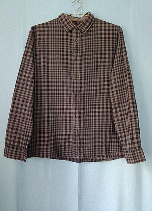 Рубашка фланелевая в клетку livergy xl, воротник 43/44