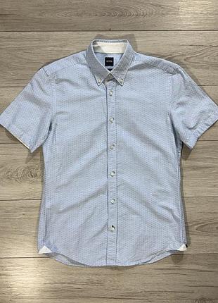 Нова лляна преміальна сорочка хуго бос hugo boss linen blend shirt, m, оригінал