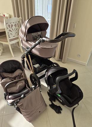 Коляска-roan ivi 2 в 1 + автокресло axkid modukid infant 2 + адаптеры