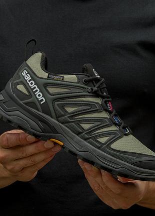Термо кросівки salomon speed cross pro gore-tex thinsulate green black