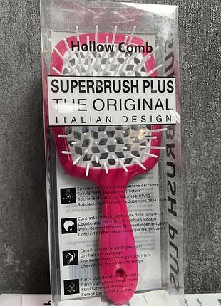 Щітка для волосся hollow comb superbrush plus pink-white