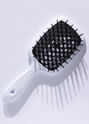 Щітка для волосся hollow comb superbrush plus white-black