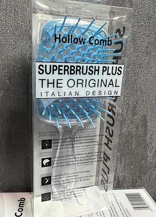 Щітка для волосся hollow comb superbrush plus clear-blue