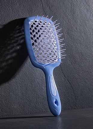 Щітка для волосся hollow comb superbrush plus blue-white