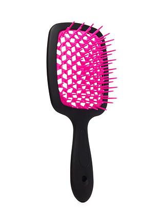 Гребінець для волосся hollow comb superbrush plus matt black - pink