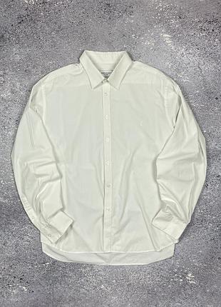 Винтажная белая рубашка yves saint laurent pour homme / классическая мужская рубашка ysl xxl