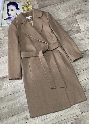 Бежевое пальто h&m, р.xs-s