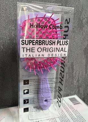 Щітка для волосся hollow comb superbrush plus purple-pink