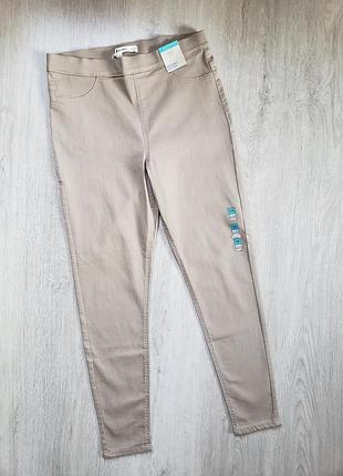 Джеггинсы, джинсы-скинни marks &amp; spencer, новые, цвет темный беж 14 р-ру.